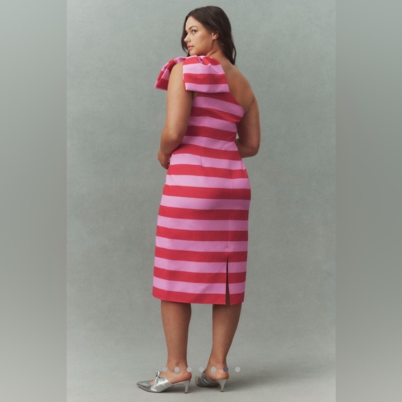 Anthropologie Sachin & Babi Fiona One-Shoulder Striped Tafetta Midi Dress - Picture 6 of 11